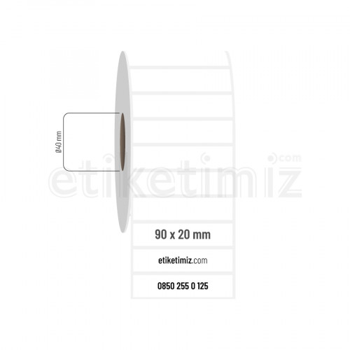 90x20 mm PP Opak Etiket