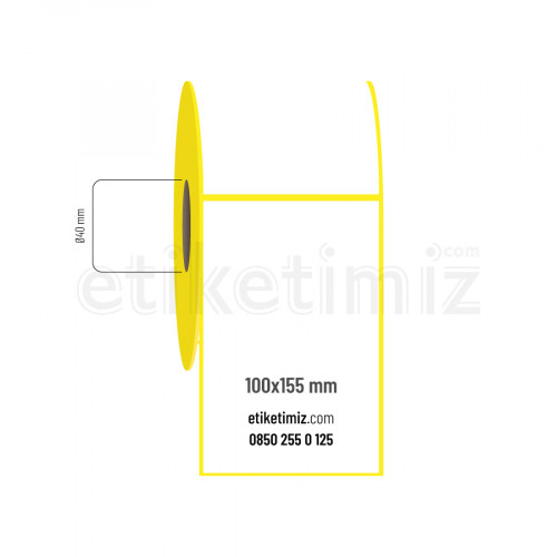 100x155 mm Kuşe Hotmelt Etiket