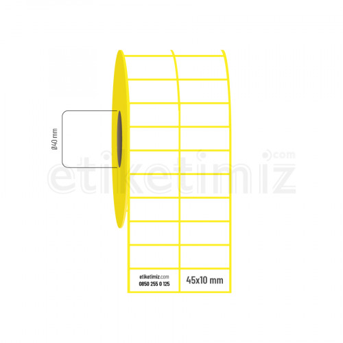 45x10 mm 2'li Aralıklı Eco Termal Etiket