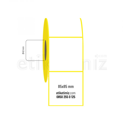 85x85 mm Kuşe Hotmelt Etiket