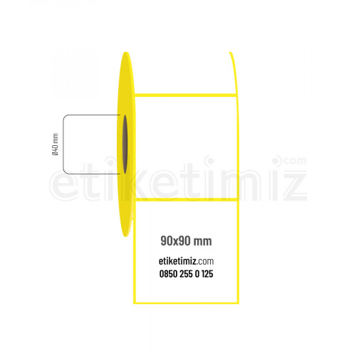 90x90 mm Kuşe Hotmelt Etiket