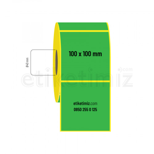 100x100 mm Termal Etiket Yeşil