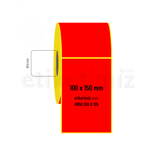 100x150 mm Termal Etiket Kırmızı