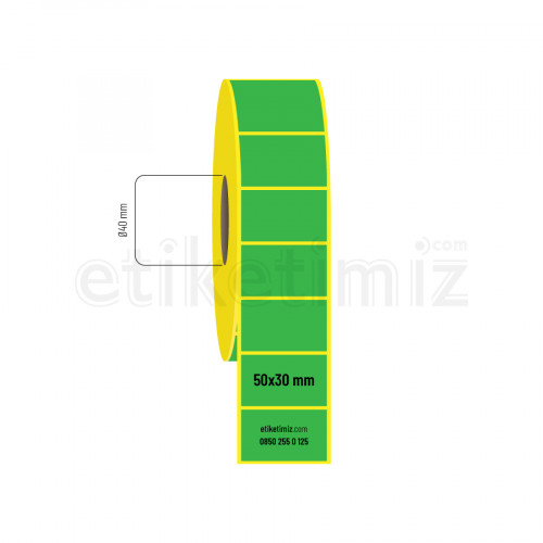 50x30 mm Termal Etiket Yeşil