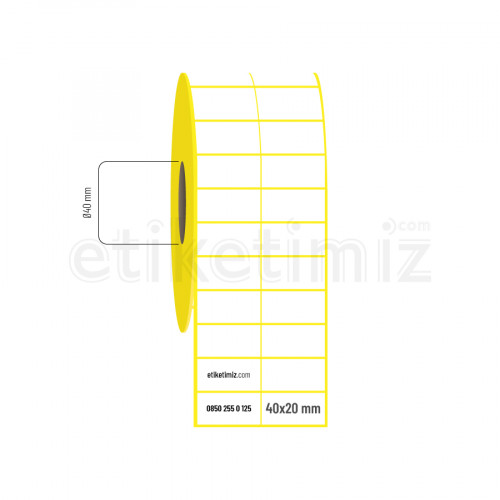 40x20 mm 2'li Bitişik Eco Termal Etiket