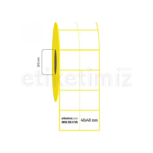 40x40 mm 2'li Bitişik Eco Termal Etiket