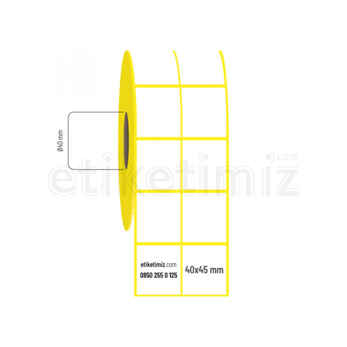 40x45 mm 2'li Aralıklı Eco Termal Etiket