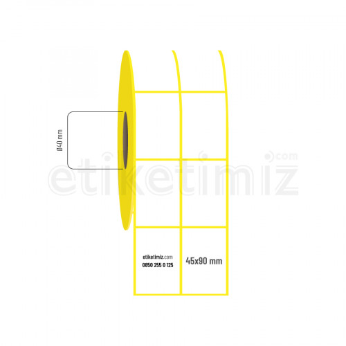 45x90 mm 2'li Aralıklı Eco Termal Etiket