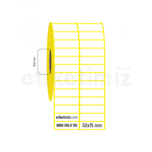 50x15 mm 2'li Aralıklı Eco Termal Etiket