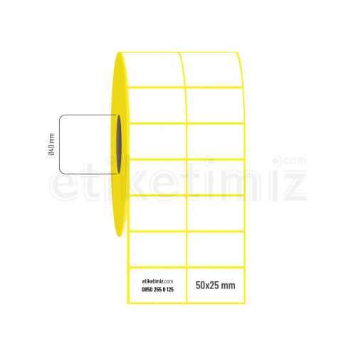 50x25 mm 2'li Aralıklı Lamine Termal Etiket