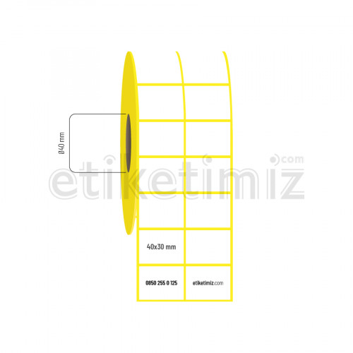 40x30 mm 2'li Aralıklı Eco Termal Etiket