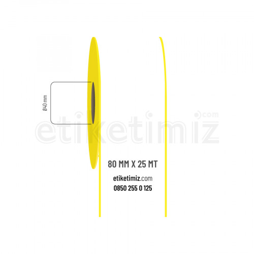 80 mm x 25 mt Sürekli Termal Etiket