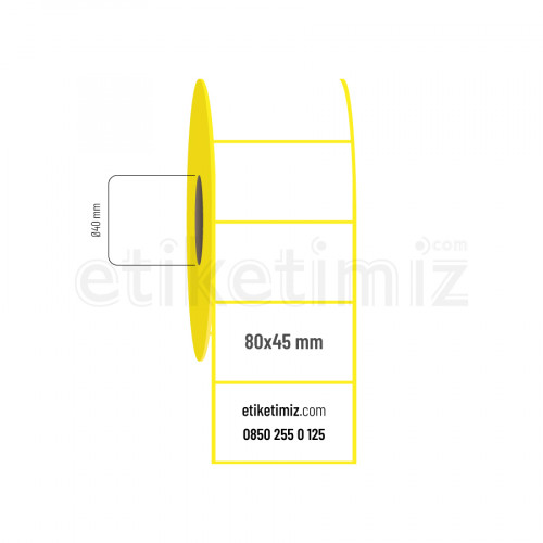 80x45 mm Eco Termal Etiket