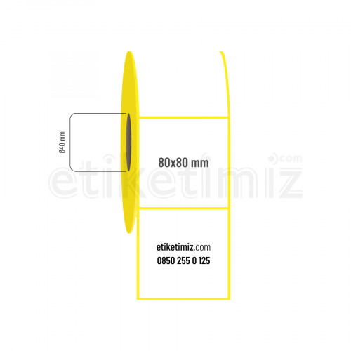 80x80 mm Termal Etiket