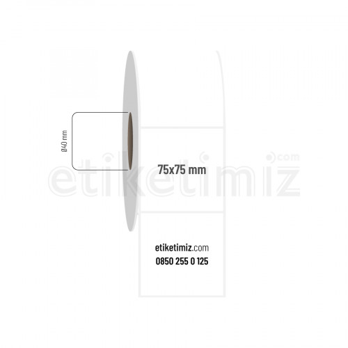 75x75 mm PP Opak Etiket