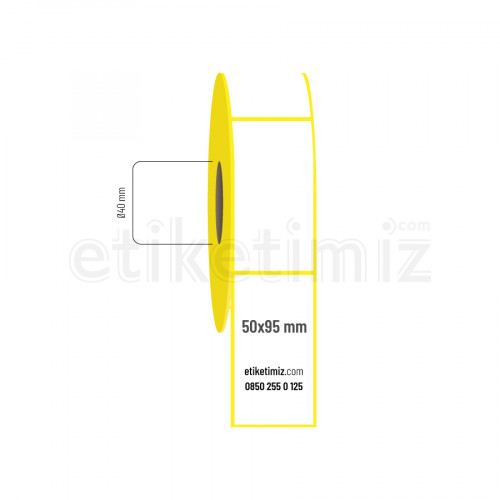 50x95 mm Kuşe Etiket