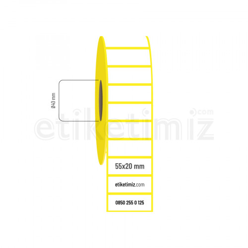 55x20 mm Kuşe Etiket