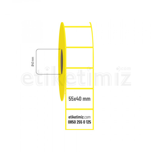 55x40 mm Kuşe Etiket