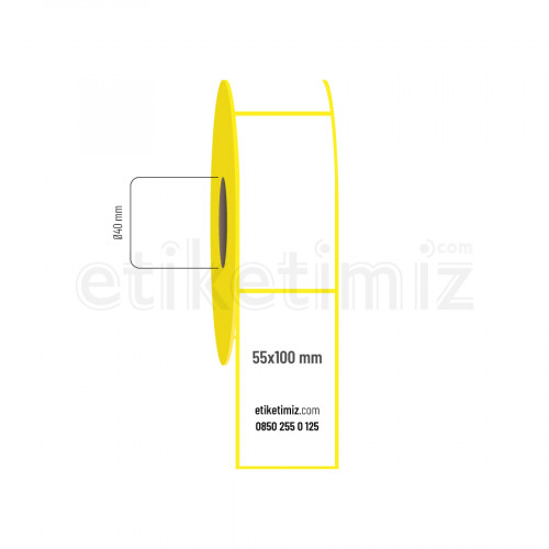 55x100 mm Kuşe Etiket