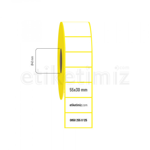 55x30 mm Kuşe Etiket