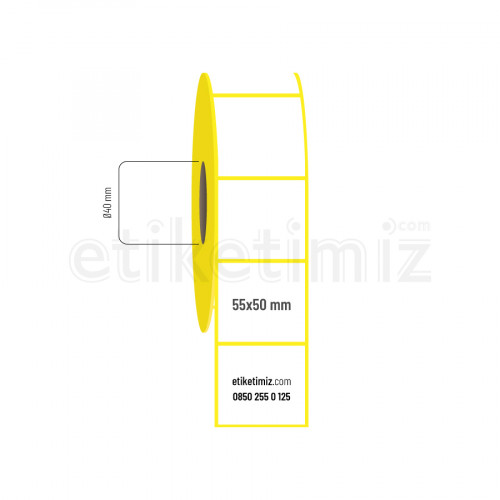 55x50 mm Kuşe Etiket