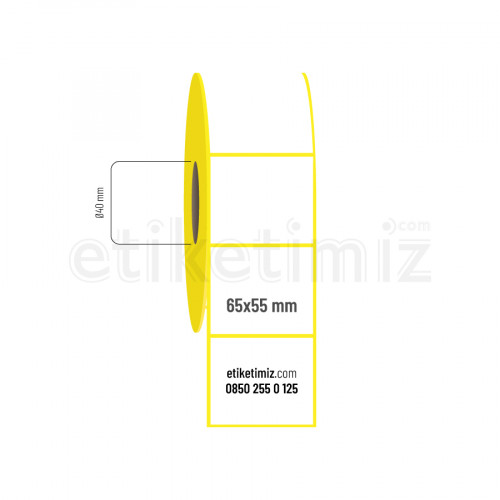 65x55 mm Kuşe Etiket