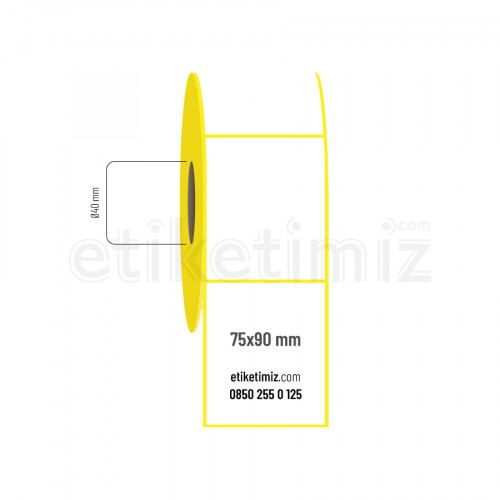 75x90 mm Kuşe Etiket