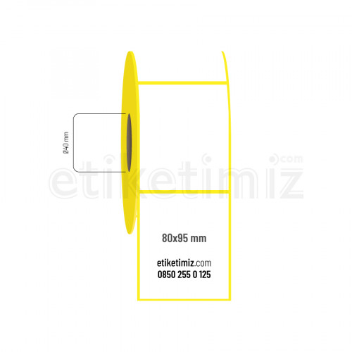 80x95 mm Kuşe Etiket