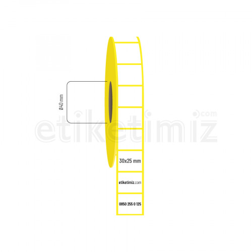 30x25 mm Lamine Termal Etiket