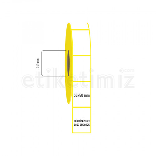 35x50 mm Lamine Termal Etiket