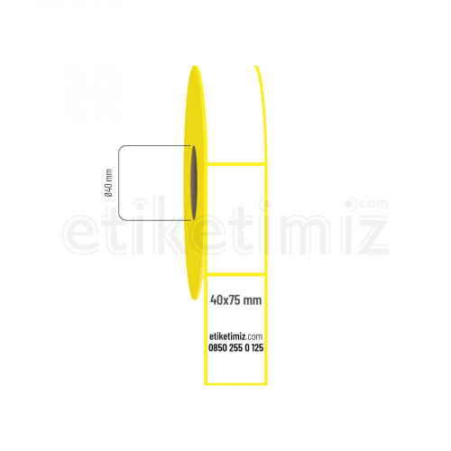 40x75 mm Lamine Termal Etiket