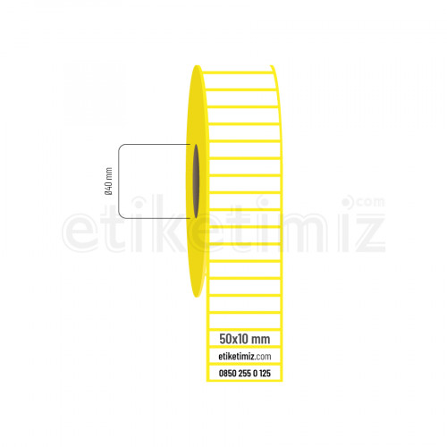 50x10 mm Lamine Termal Etiket