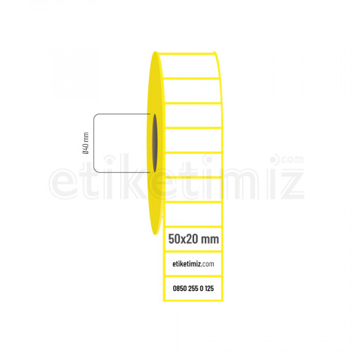 50x20 mm Lamine Termal Etiket