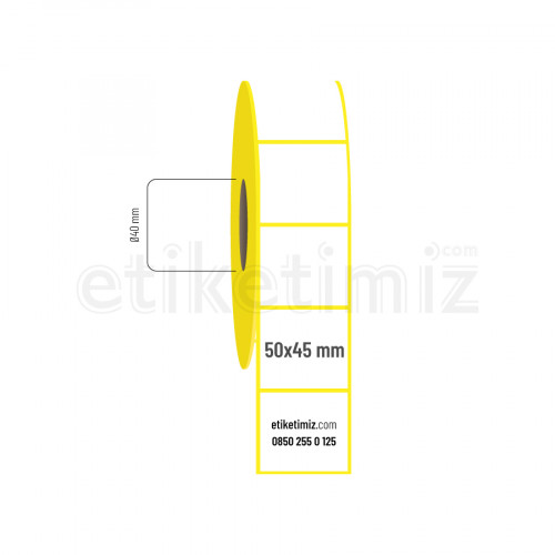 50x45 mm Lamine Termal Etiket