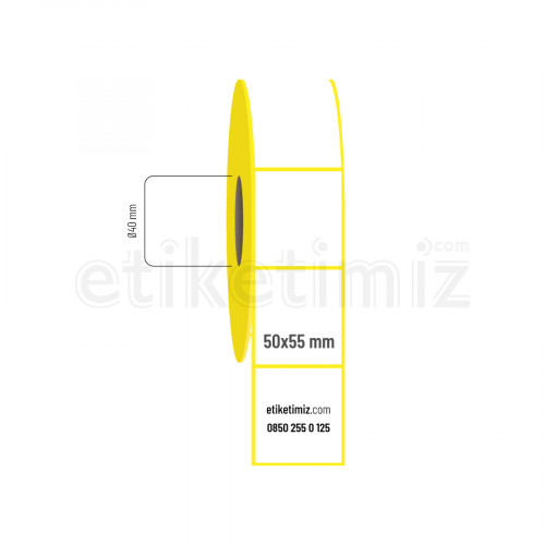 50x55 mm Lamine Termal Etiket