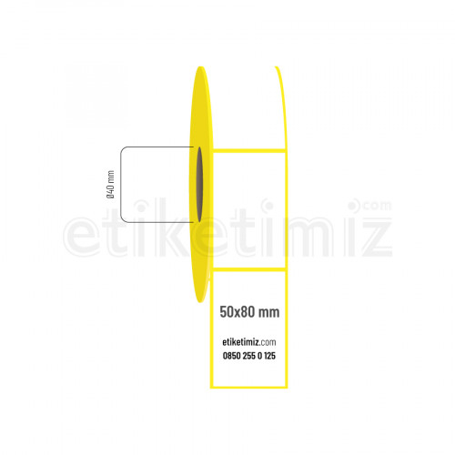 50x80 mm Lamine Termal Etiket