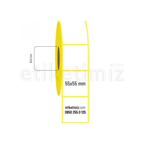 55x55 mm Lamine Termal Etiket