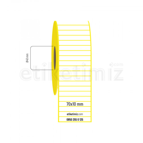 70x10 mm Lamine Termal Etiket