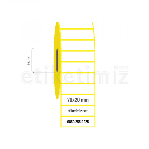 70x20 mm Lamine Termal Etiket