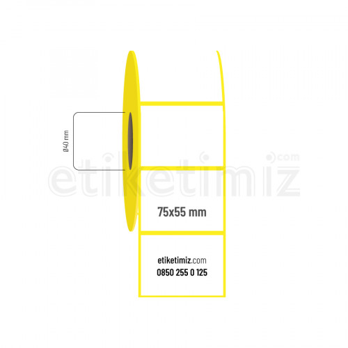 75x55 mm Lamine Termal Etiket