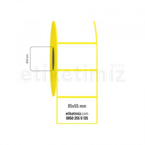 85x55 mm Lamine Termal Etiket