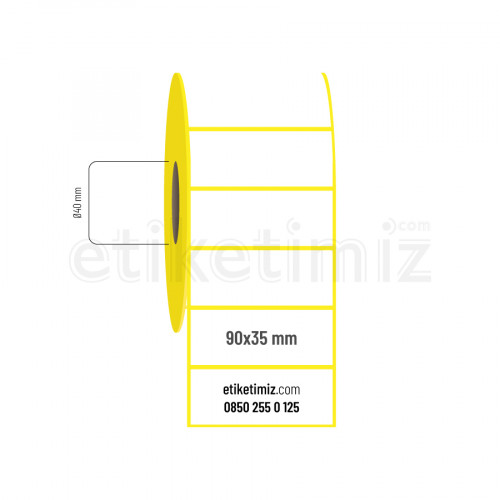 90x35 mm Lamine Termal Etiket