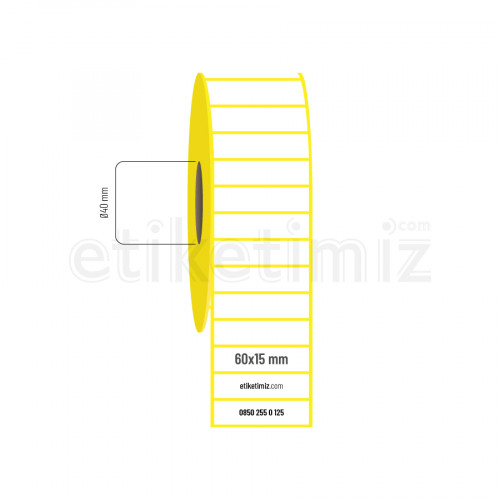 60x15 mm Lamine Termal Etiket